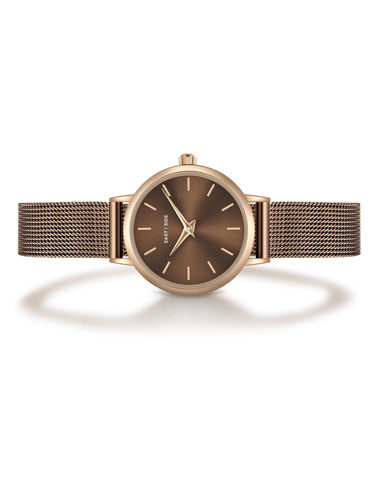 Жіночий годинник Eastside 10080142, аналоговий, кварцовий механізм, коричневий браслет з нержавіючої сталі, фото №3 Жіночий годинник Eastside 10080142, аналоговий, кварцовий механізм, коричневий браслет з нержавіючої сталі, фото №3