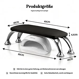 Подставка для рук для маникюра Professional Искусственная кожа с хромированными ножками Черный synthetic.ua - Фото 1