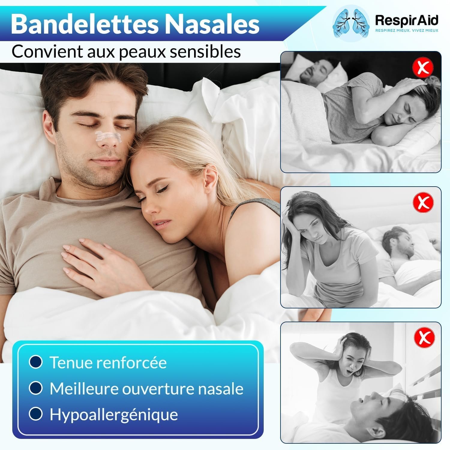 Полоски для носа RespirAid L (большой) 60 шт. Телесный цвет, фото №5