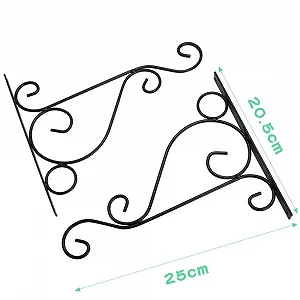 Кронштейны для подвесных корзин 3 шт. Настенные крючки из черного металла для фонарей и декора с 6 винтами synthetic.ua - Фото 1