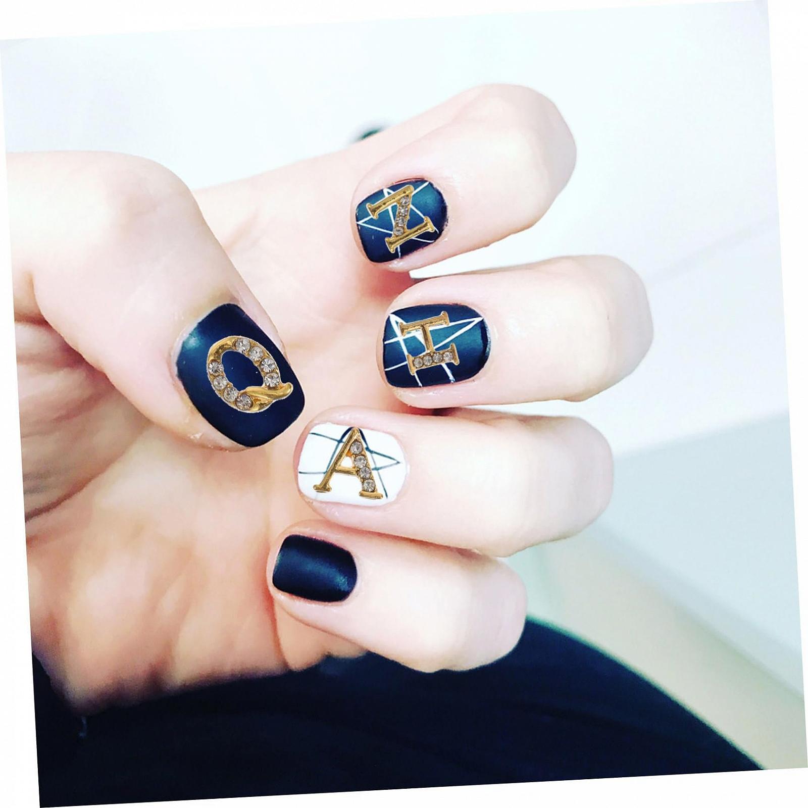 FRCOLOR 2 коробки Аксессуары для ногтей Металлическое украшение Металлические украшения для ногтей Буквенные подвески для ногтей Хрустальное украшение для скрапбукинга 3D Стразы для маникюра, фото №9