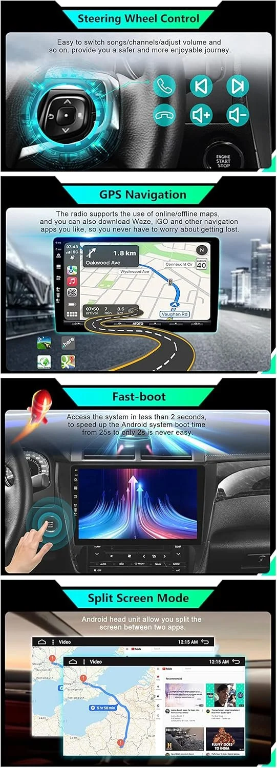 Штатная автомагнитола BXLIYER для Fiat Ducato/Citroen Jumper/Peugeot Boxer / 9" / Сенсорная / 4/64Гб / Android 13 / Apple CarPlay / Android Auto / Bluetooth / WI-FI / GPS / DAB+, фото №4