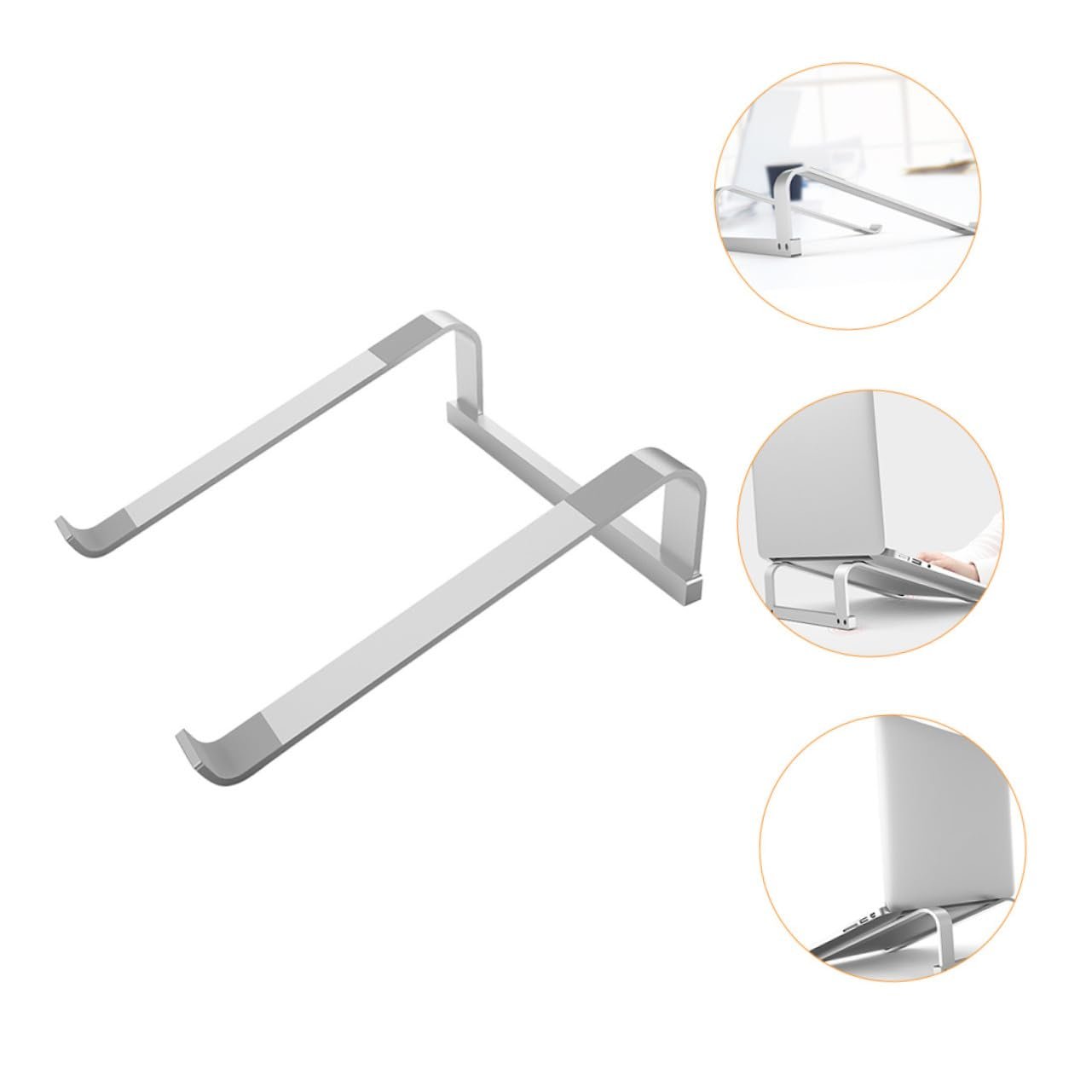 Підставка для ноутбука алюмінієва срібляста з охолодженням, фото №2