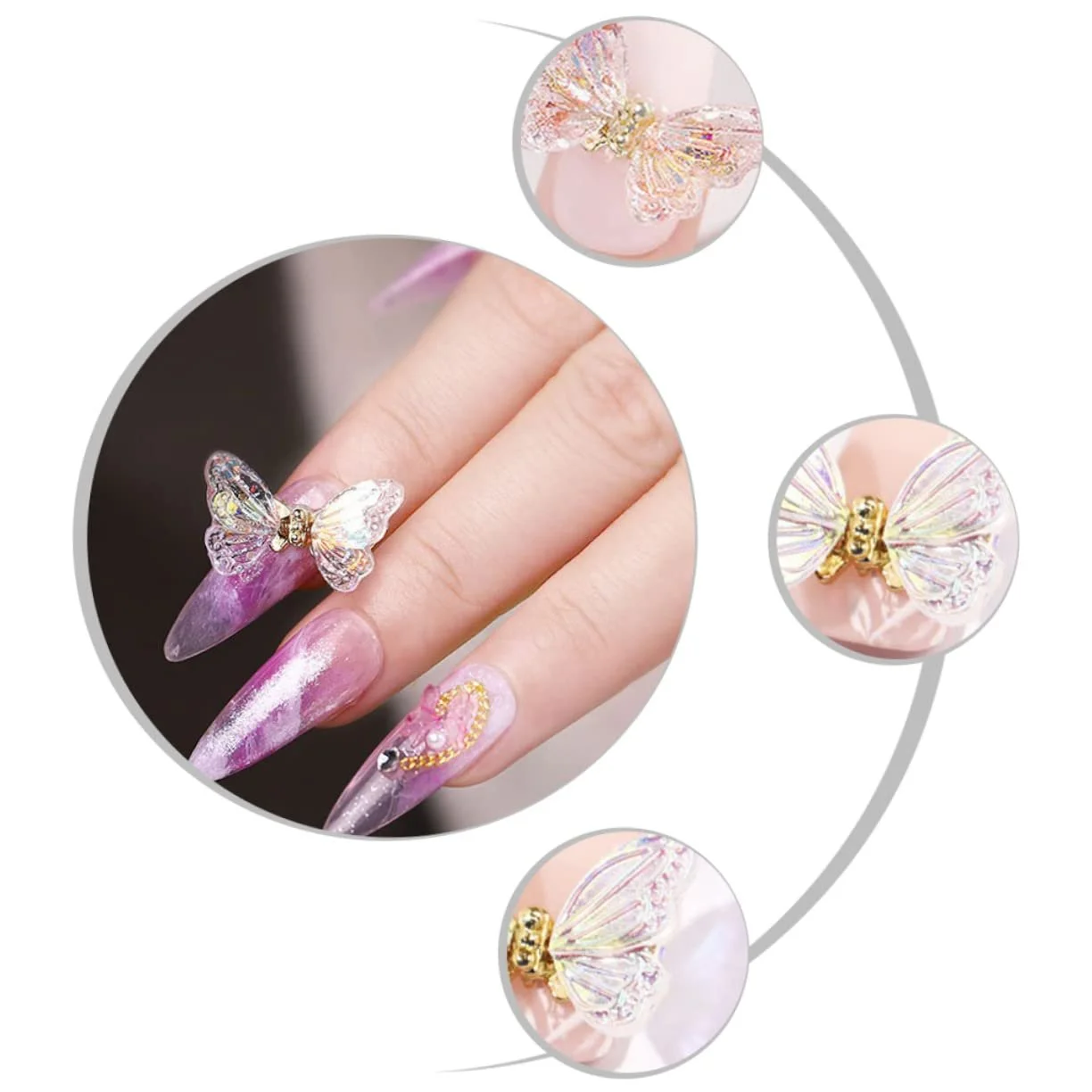 Підвіски Housoutil 4 шт., прикраси для манікюру з DIY-сплаву, аксесуари для дівчат, фото №7