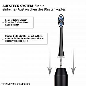 Змінні насадки для зубної щітки Tristan Auron 4 шт. Black synthetic.ua - Фото 1