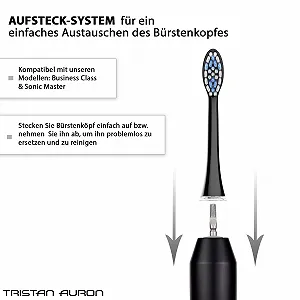 Змінні насадки для зубної щітки Tristan Auron 4 шт. Black synthetic.ua - Фото 1