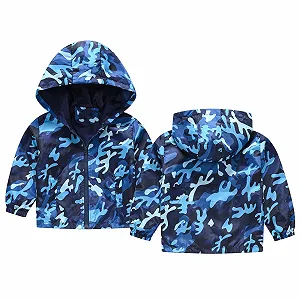 Дитяче вітрозахисне пальто для хлопчиків з капюшоном на блискавці для осінньої негоди та активного відпочинку - Фото 1