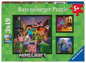 Пазл Ravensburger Minecraft Biomes 05621 3 x 49 елементів 5+ - Фото 1