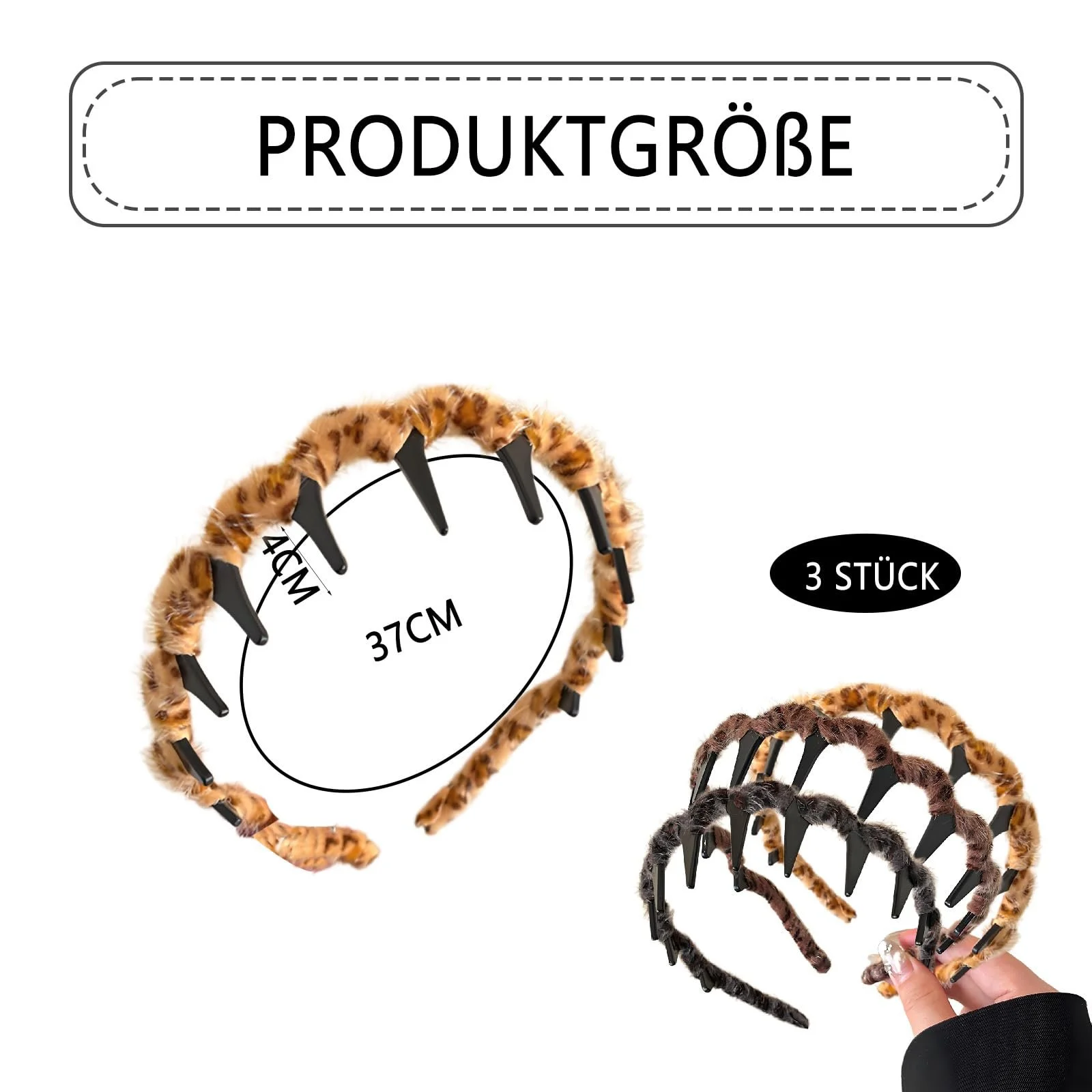 Набір з 3 елегантних текстурних жіночих обручів для волосся, фото №2