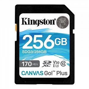 Карта памяти SDXC 256GB UHS-I/U3 Class 10 Kingston Canvas Go Plus R170/W90MB/s SDG3/256GB - Фото 1