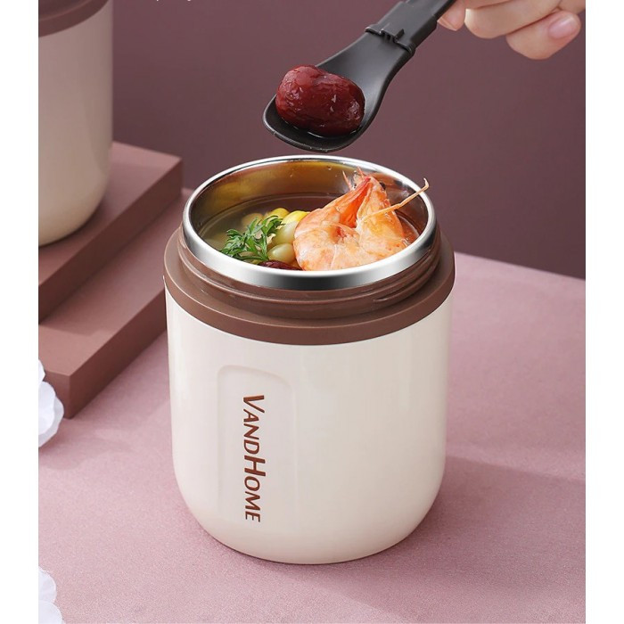 Термо суп ланч бокс для рідкого Home 450 мл бежева, фото №2 Термо суп ланч бокс для рідкого Home 450 мл бежева, фото №2