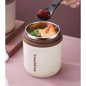 Термо супница ланч бокс для жидкого Home 450 мл бежевая synthetic.ua - Фото 1