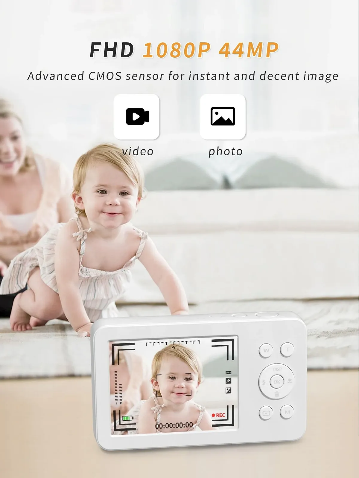 Цифрова фотокамера Mutrain X10 1080P 32G White, фото №3