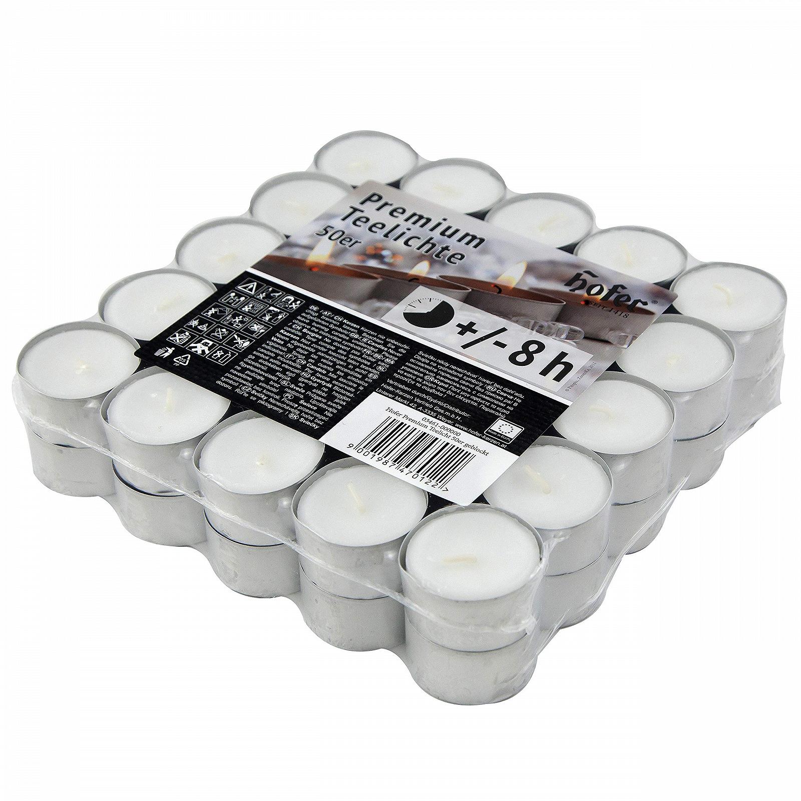 Свечи Hofer Tealight в металлических гильзах до 8 часов диаметр 38 мм белые упаковка 100, фото №5