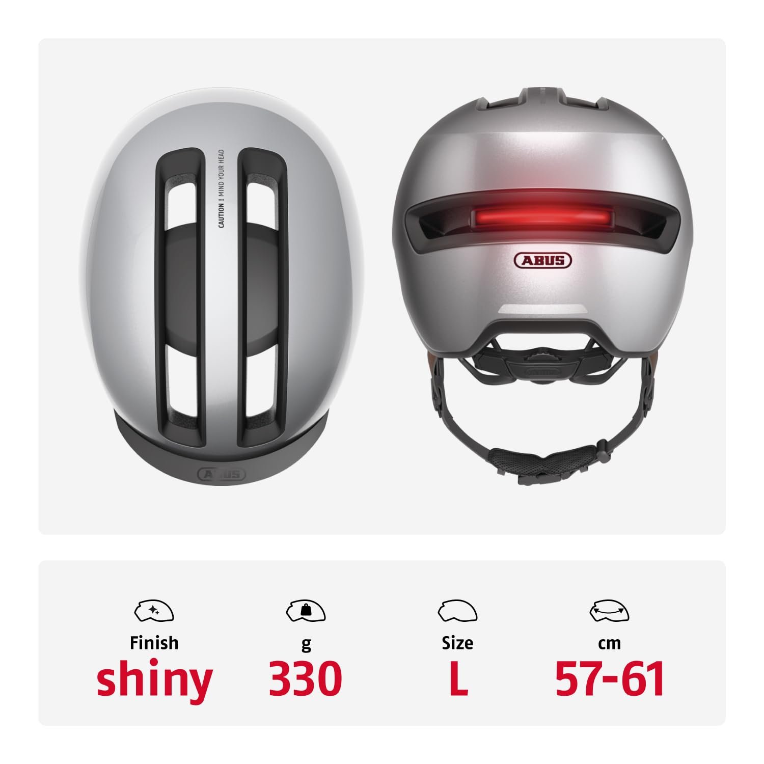 Шолом ABUS Urban HUD-Y з магнітним, перезарядним світлодіодним заднім ліхтарем і магнітною застібкою, фото №3