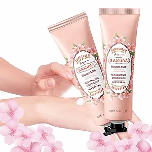 Крем для рук Cherry Blossom, Зволожуючий крем для рук для грубої, потрісканої шкіри, Ніжний крем для догляду за сухими руками, 2 шт. - Фото 1