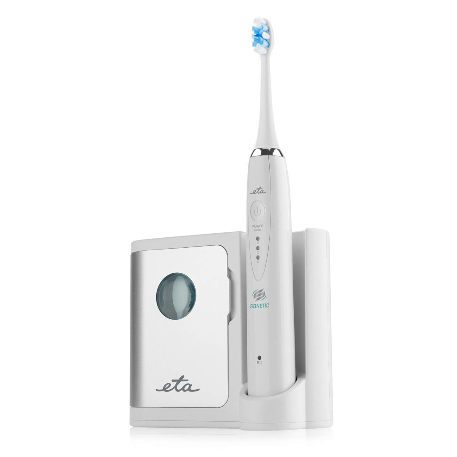 Набір для гігієни порожнини рота ETA Sonetic 2 електричні звукові зубні щітки Чорний та Білий, фото №8