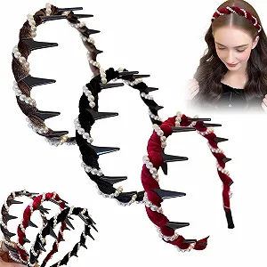 Винтажный обруч для волос с искусственным жемчугом, 3 шт. - Фото 1