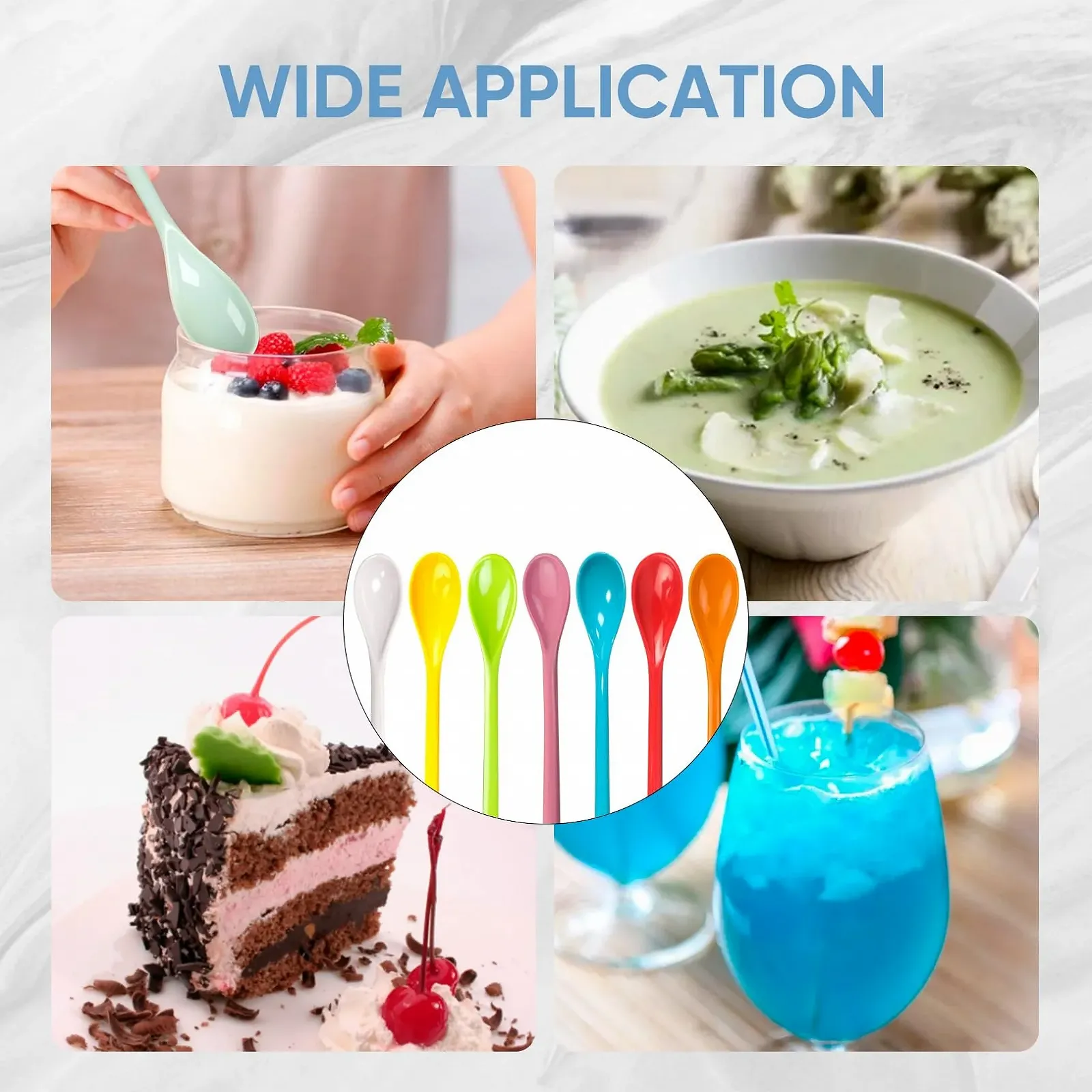 Набір пластикових ложок 10 шт., довгі, фото №7