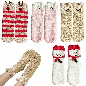 Жіночі затишні шкарпетки 4 пари Теплі пухнасті шкарпетки - Фото 1