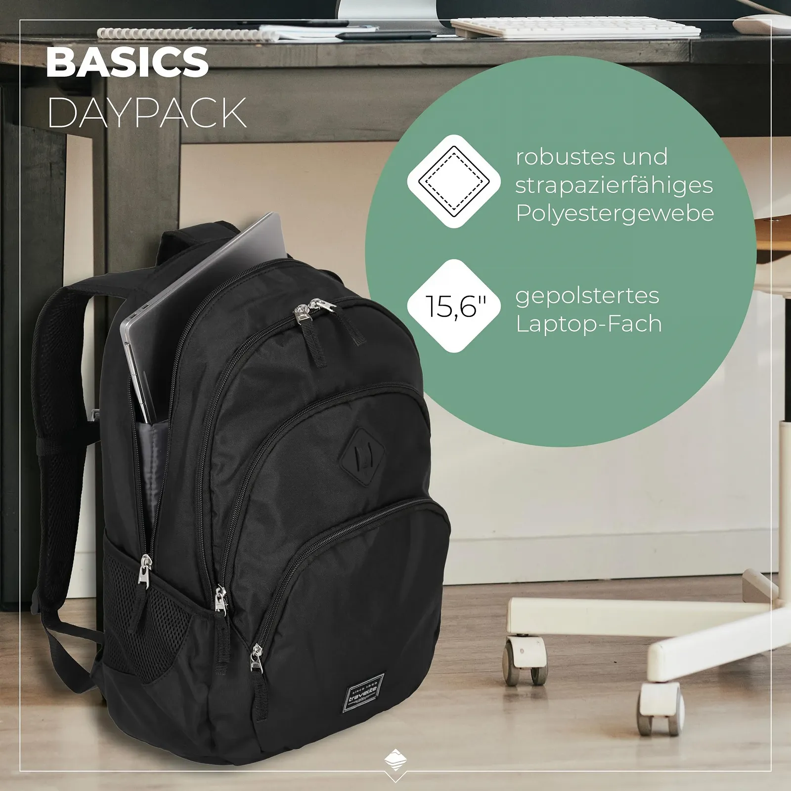Рюкзак для ноутбука Travelite Basics 15.6" 22 л 45 см, фото №2