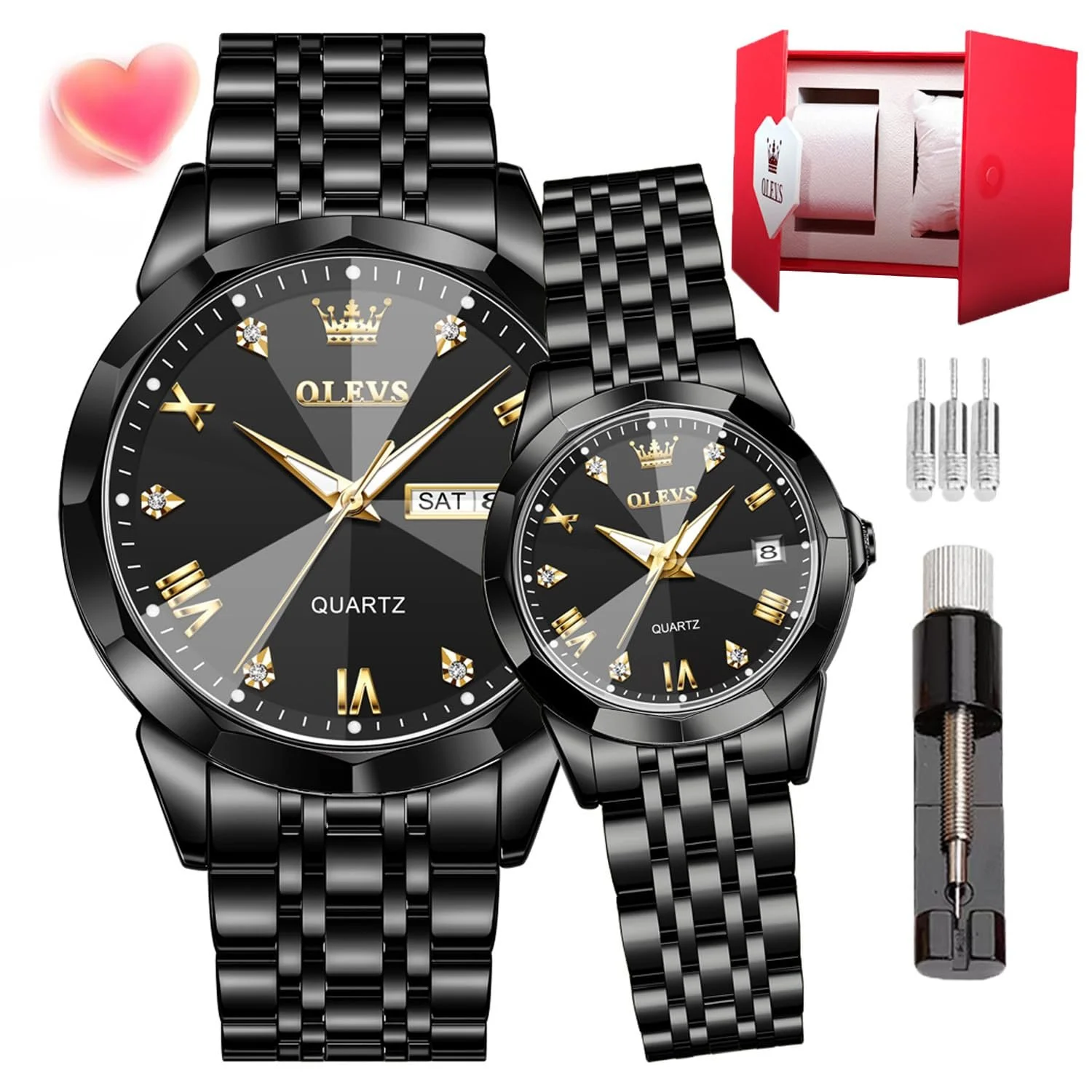 Годинник кварцовий OLEVS Парний Люмінесцентний Календар Дата Водонепроникний, фото №1 Годинник кварцовий OLEVS Парний Люмінесцентний Календар Дата Водонепроникний, фото №1