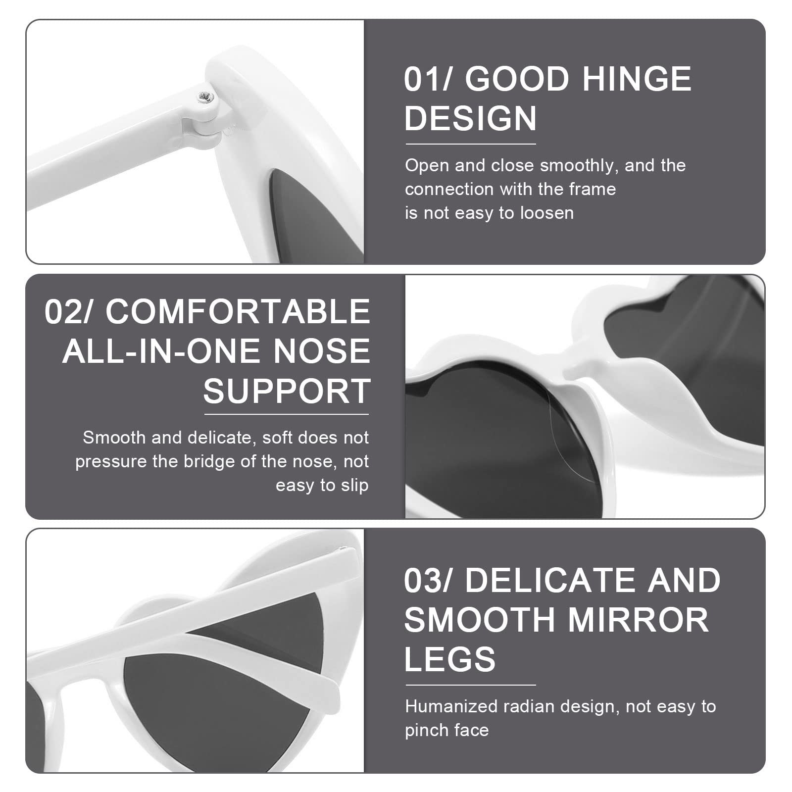 Сонцезахисні окуляри у формі серця TSHAOUN Вінтаж, 4 шт., фото №5