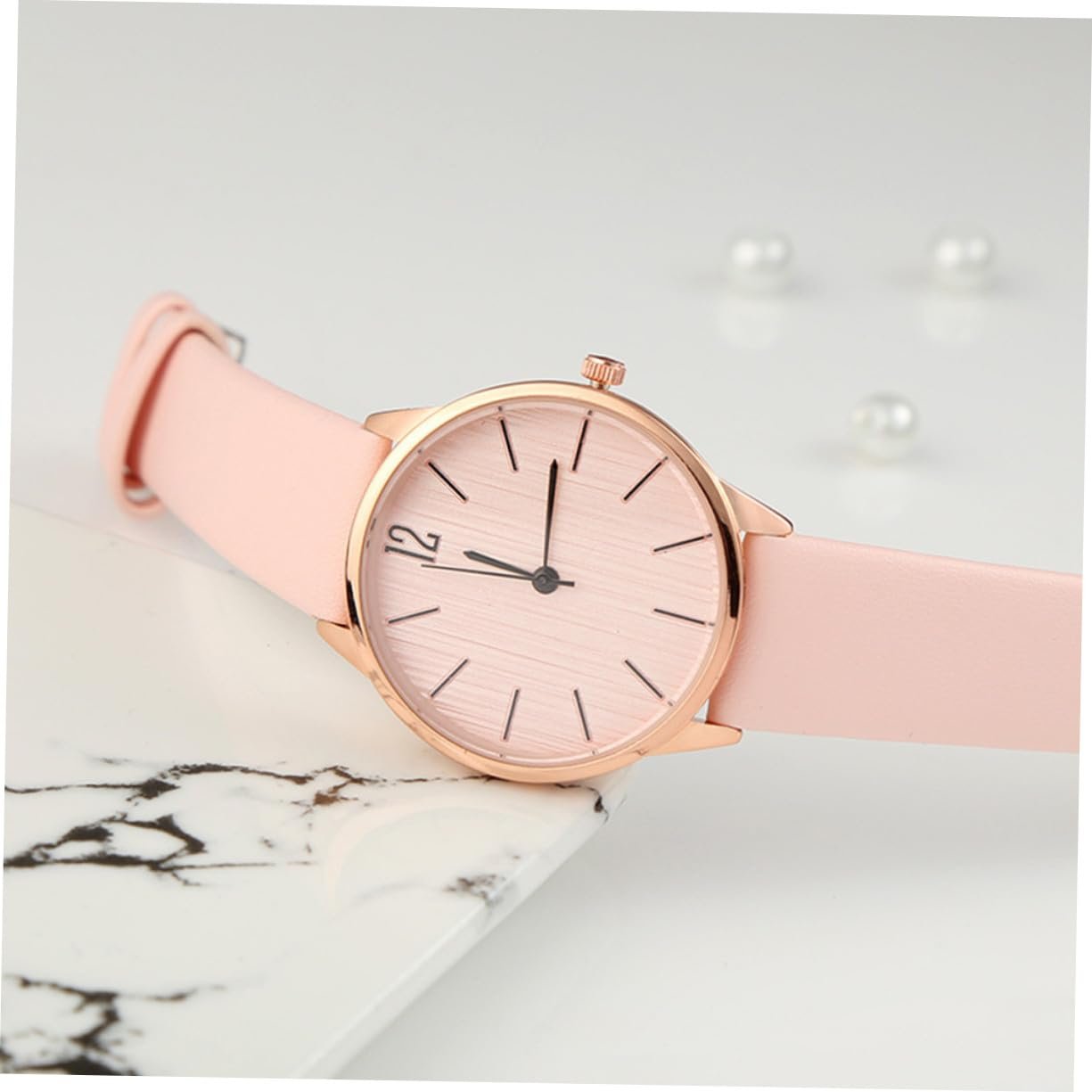 Жіночий годинник Шкіряний годинник Quartz PartyKindom Аналоговий Регульований Годинник для відпочинку Рожевий, фото №7