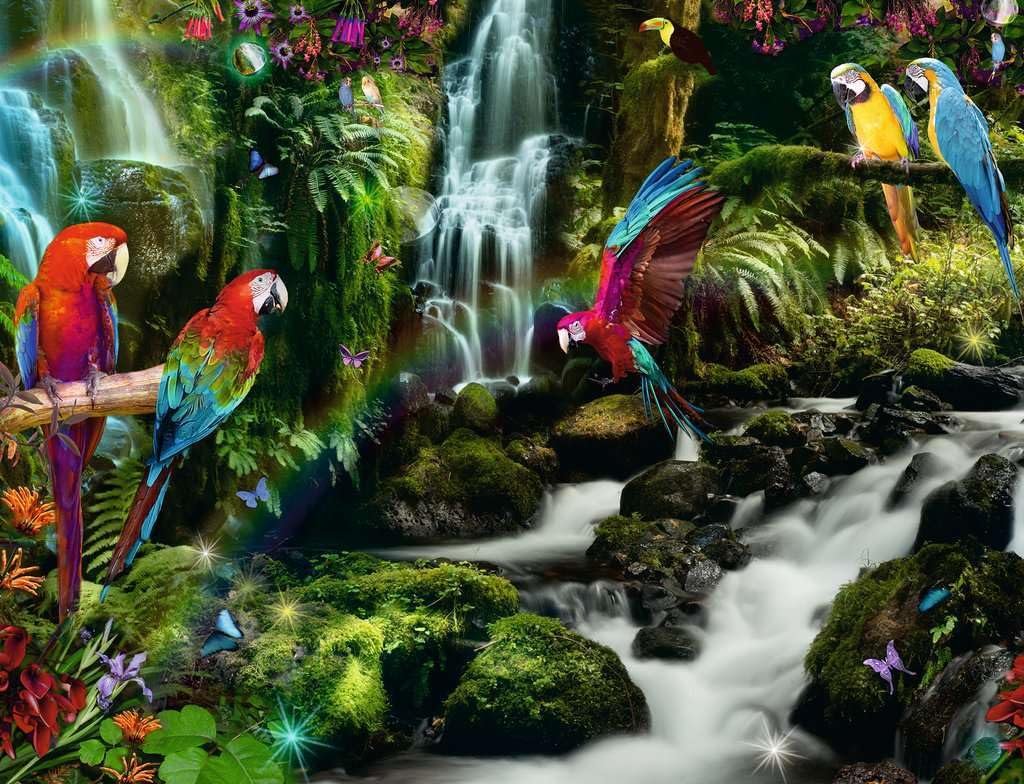 Пазл Ravensburger 17111 Colourful Parrots in the Jungle 2000 элементов, фото №2