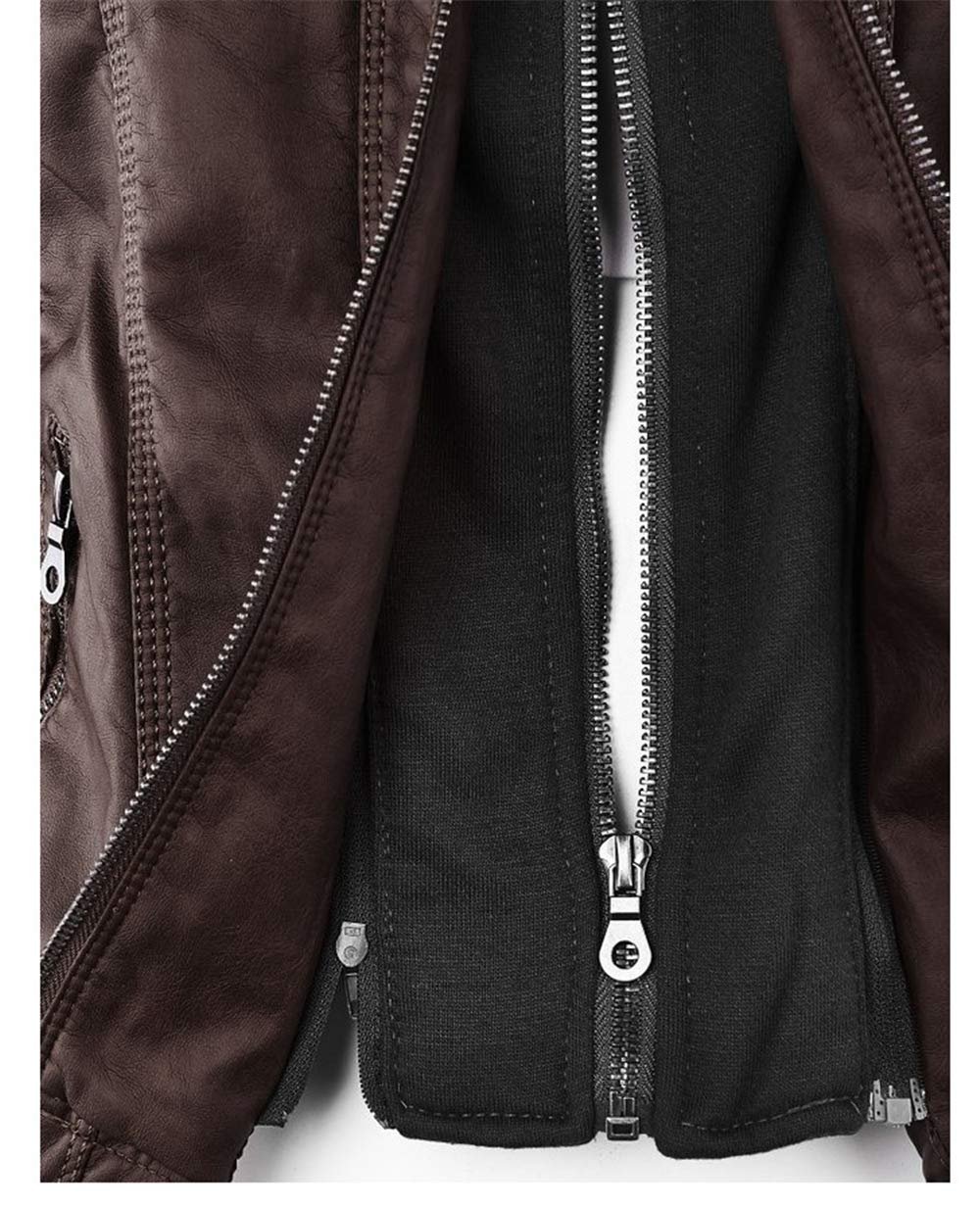 Кожаная Куртка carmonoudi 2018 Женская с Молнией, фото №6