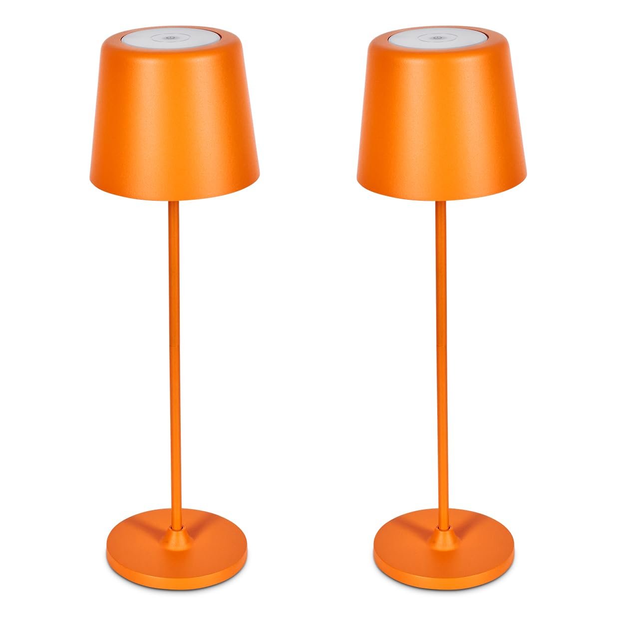 Настільна лампа HOFSTEIN Belece LED набір з 2 шт димована металева/пластикова 37 см USB-C акумуляторна IP44 помаранчева/біла, фото №1