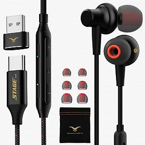 Наушники USB C с микрофоном HiFi USB 7.1 Surround с кабелем - Фото 1