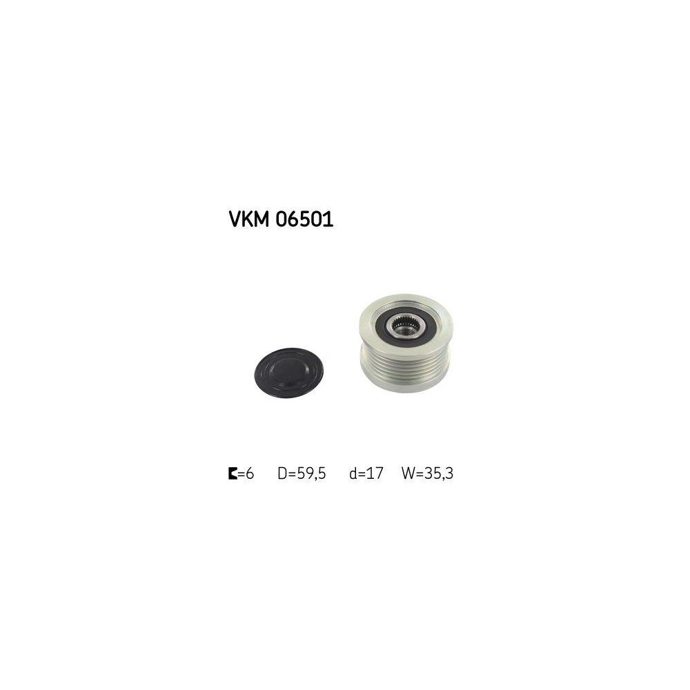 Шкив генератора с обгонной муфтой SKF VKM 06501 для HYUNDAI KIA, фото №1