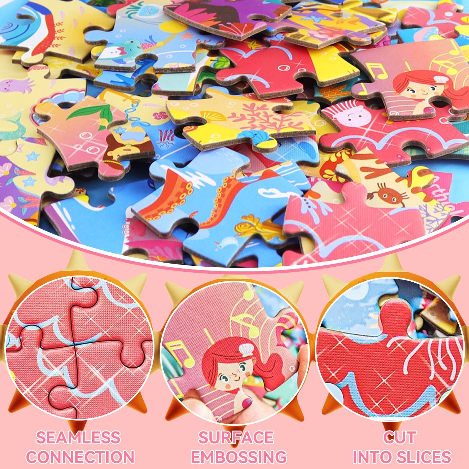 Пазл Русалочка 128 элементов Мини-пазл Игры Океан Монтессори от 3 до 9 лет, фото №3