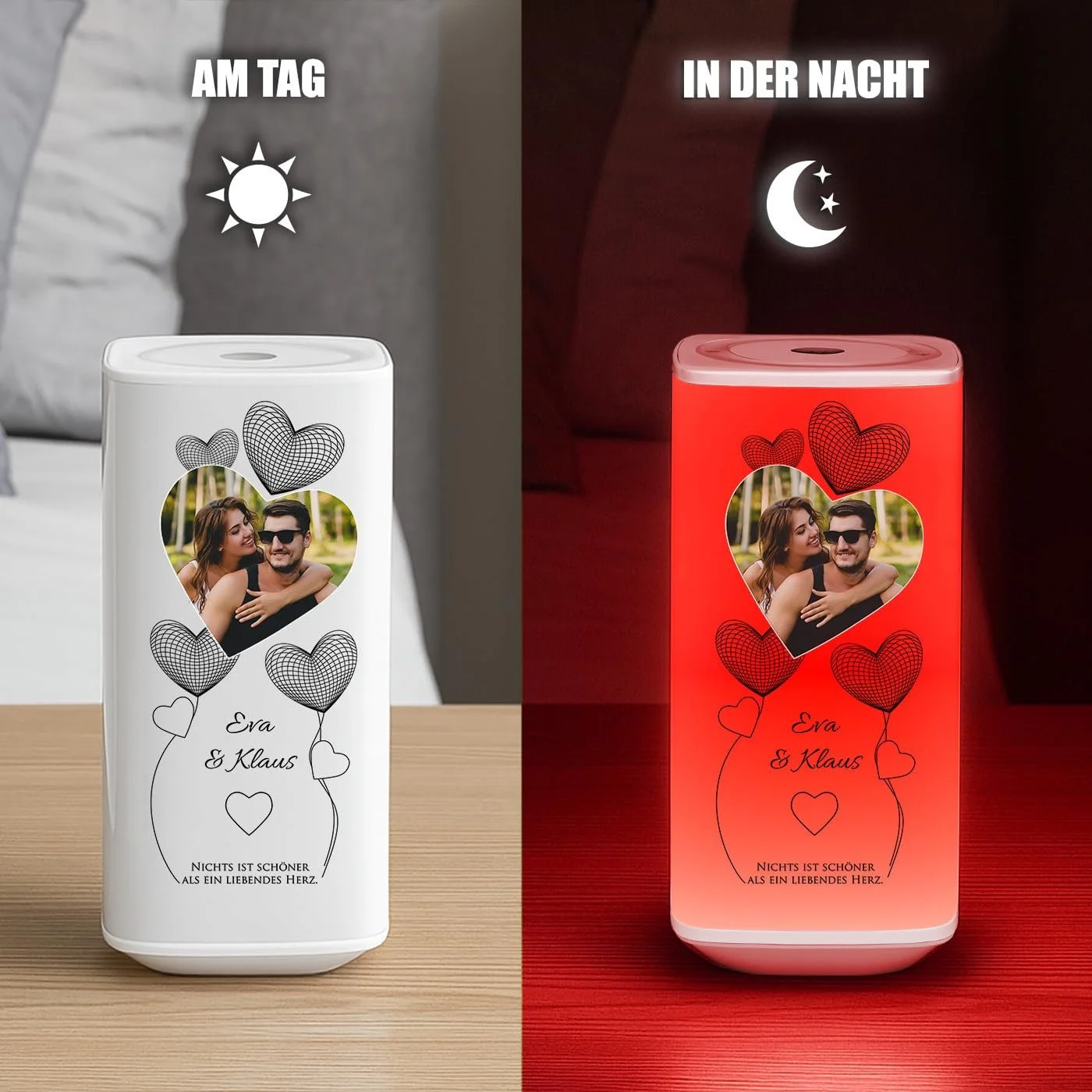 Настільна лампа Maverton сенсорна з пультом дистанційного керування нічник з принтом LED бездротова, фото №3