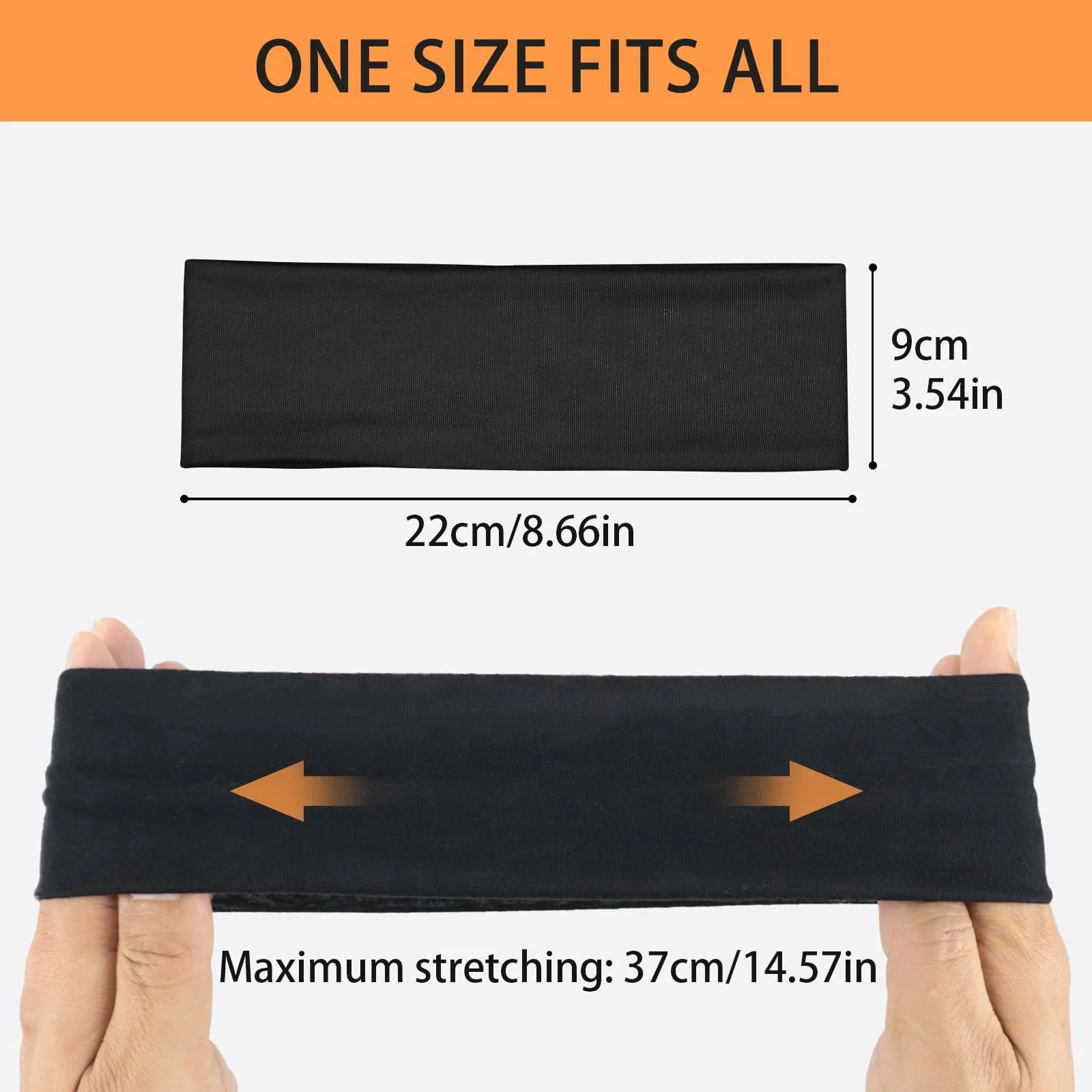 Спортивна Пов'язка на Голову 9 cm Чорний, Білий, фото №5 Спортивна Пов'язка на Голову 9 cm Чорний, Білий, фото №5