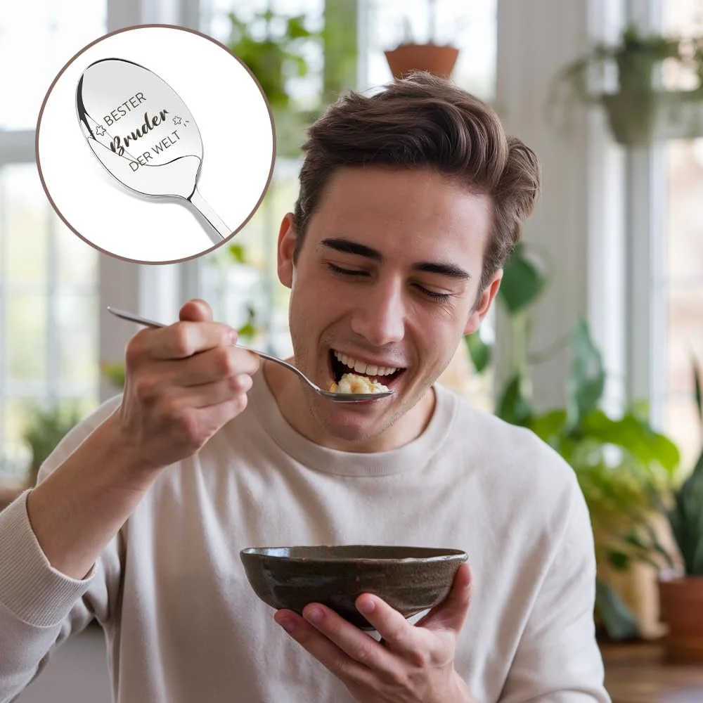 Ложка для кави з гравіюванням Brother. Найкращий брат у світі, фото №3