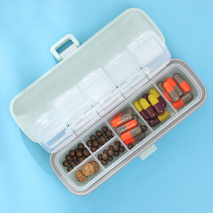 Таблетка ECO Pillbox на 7 відділеннях бежева, фото №3