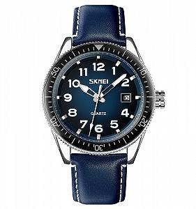 Годинник Skmei 9232LSIBU Silver-Blue-Leather Strap - Фото 1