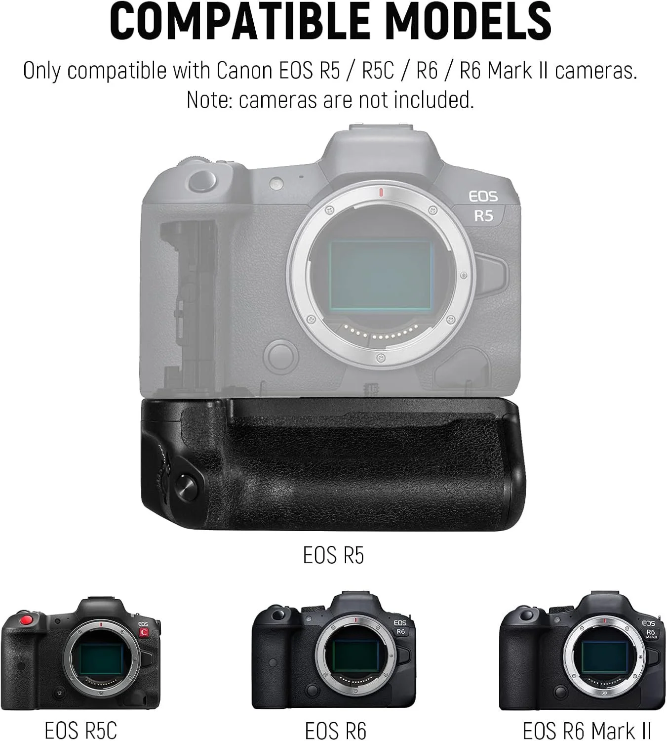 Аккумуляторный блок NEEWER BG-R10 совместим с Canon EOS R5 R5C R6 R6 Mark II Black, фото №2