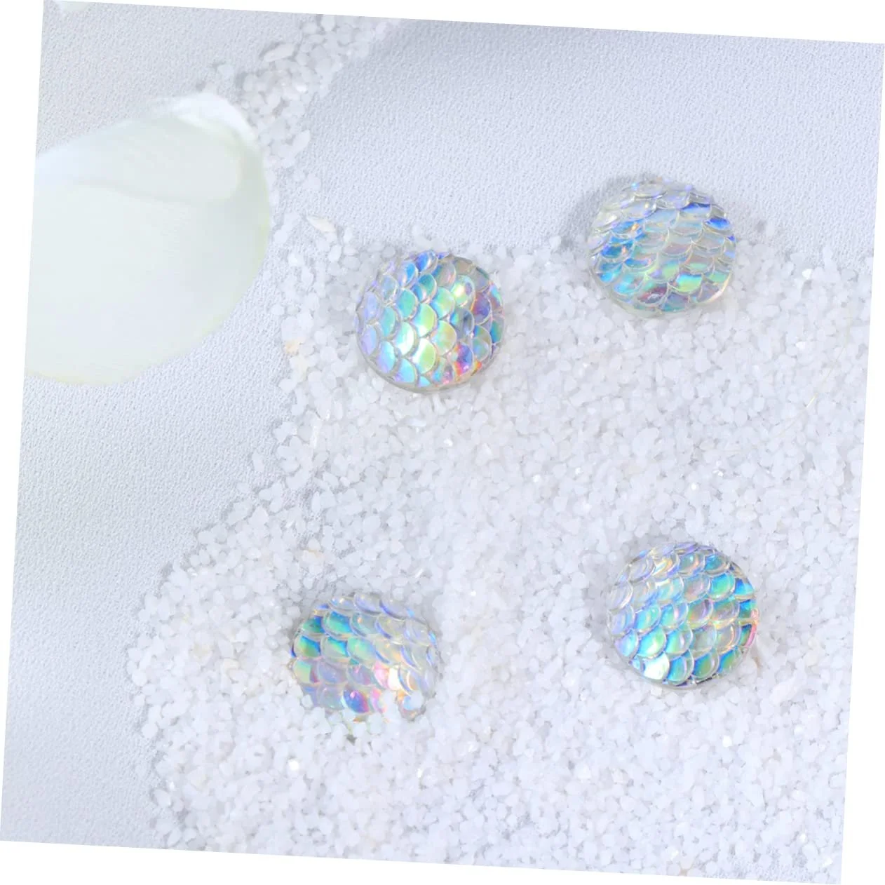 Стрази з смоли COHEALI круглі райдужні, багатогранні, глянцеві, з плоскою задньою частиною для DIY прикрас, одягу, сумок, 50 шт., фото №5
