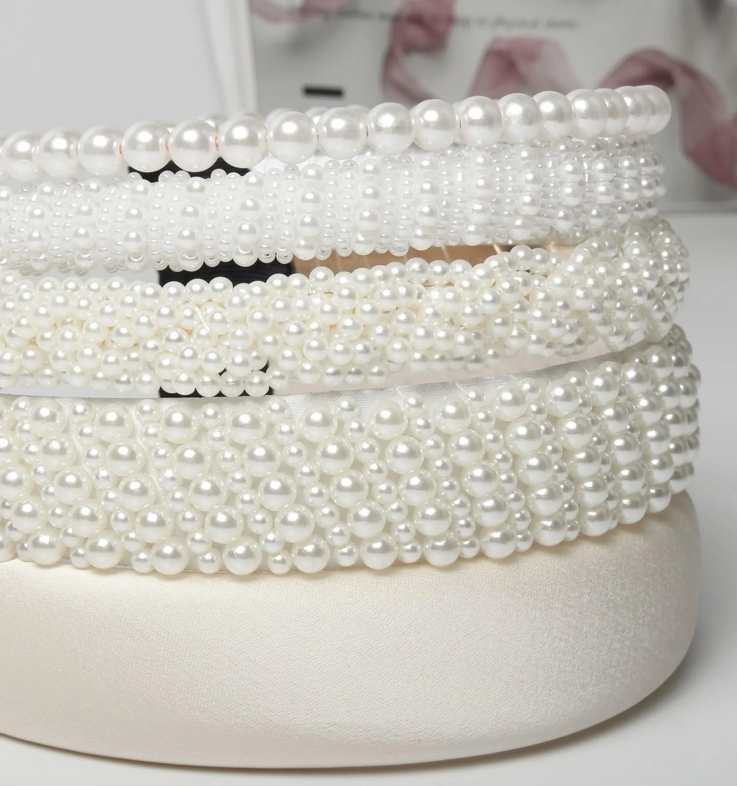 Набір обручів для волосся з перлинами, фото №4