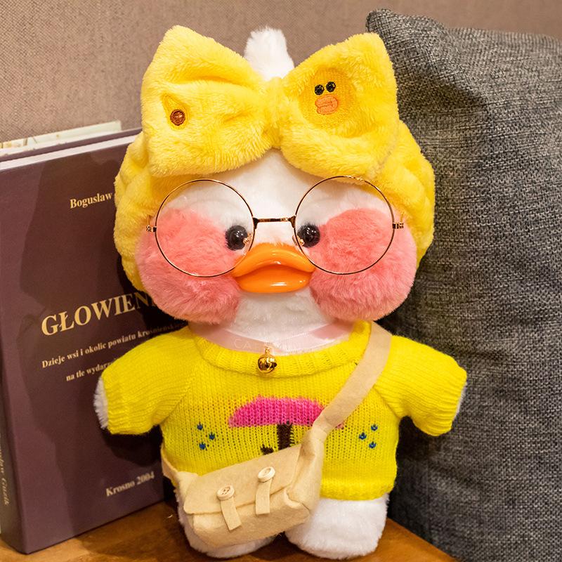 Утка лалафан - желтая повязка Lalafanfan Уточка Мягкая игрушка Cafe mimi duck, фото №1