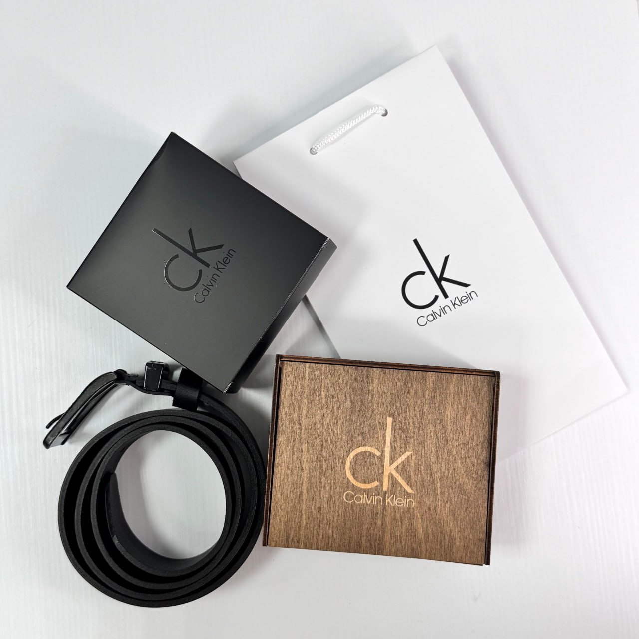 Чоловічий ремінь Calvin Klein чорний шкіряний пояс Келвін Кляйн, фото №6