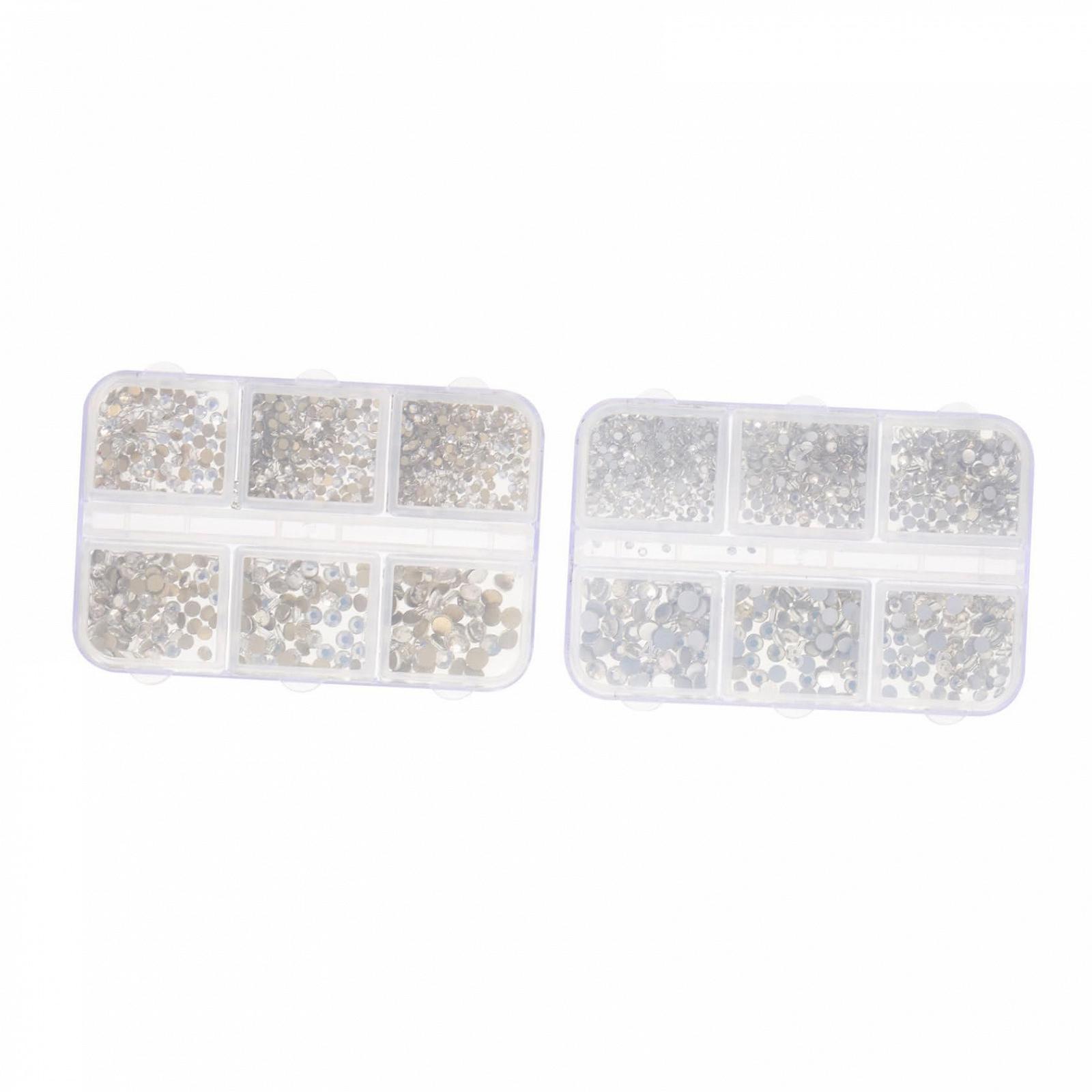 Аксессуары для ногтей Healvian, 4 коробки, набор для маникюра, подвески со стразами для ногтей, украшения для ногтей, стразы для рукоделия, стеклянные стразы, набор аксессуаров для ногтей, фото №1