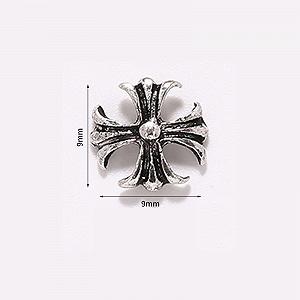 Стрази для нігтів 3D DIY Металеві заклепки в стилі ретро панк, 10 шт, 9x9 мм, сріблястий synthetic.ua - Фото 1