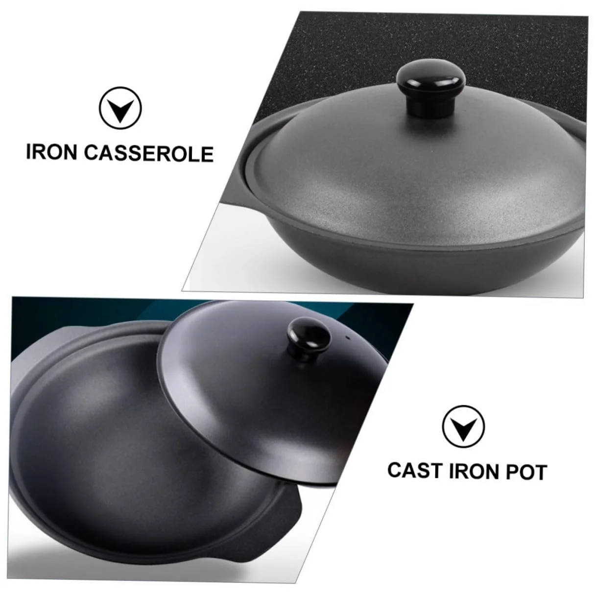 Чугунная кастрюля для запекания с крышкой желтая высокая теплопроводность антидеформационная, фото №3 Чугунная кастрюля для запекания с крышкой желтая высокая теплопроводность антидеформационная, фото №3