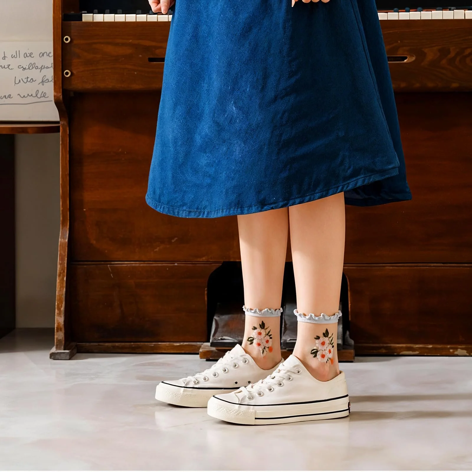 Прозорі шкарпетки з рюшами, 5 пар, Універсальний розмір, фото №5