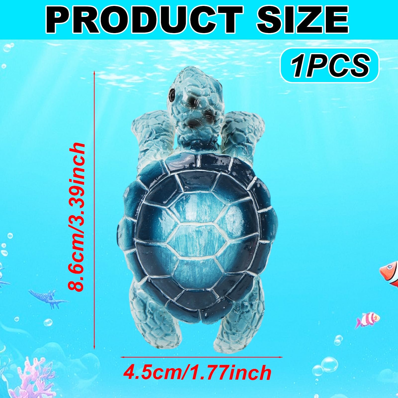 Фігурка-тримач для квіткового горщика Черепаха полірезина Синій, фото №2 Фігурка-тримач для квіткового горщика Черепаха полірезина Синій, фото №2