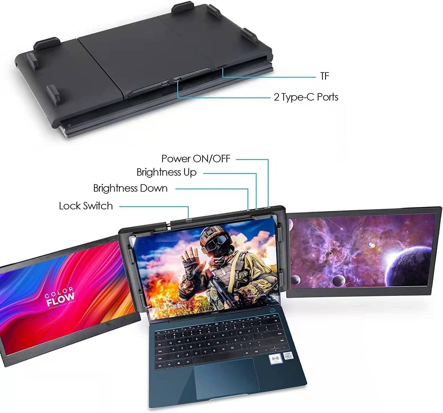 Монітор портативний 13.3" Teamgee P2 PRO Full HD IPS 60 Гц, фото №5
